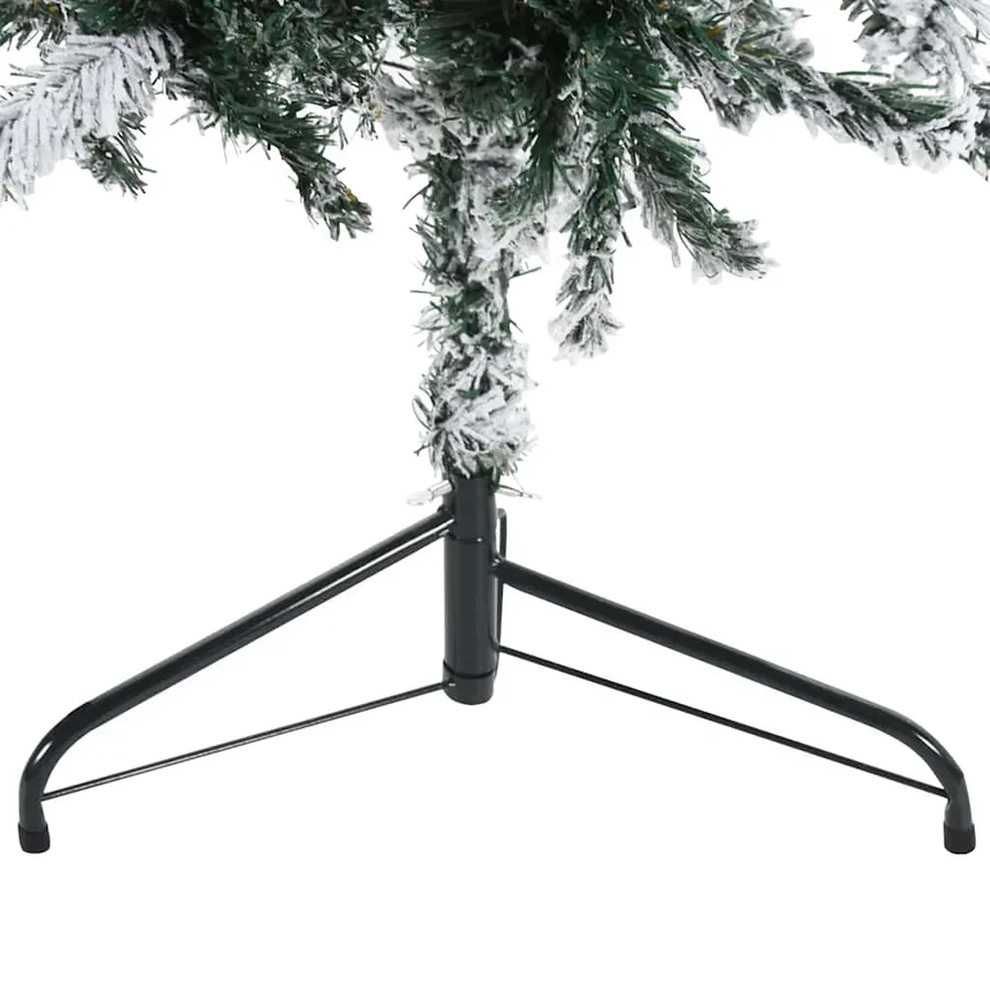 Demi sapin de Noël artificiel mince avec neige floquée 210 cm - 7
