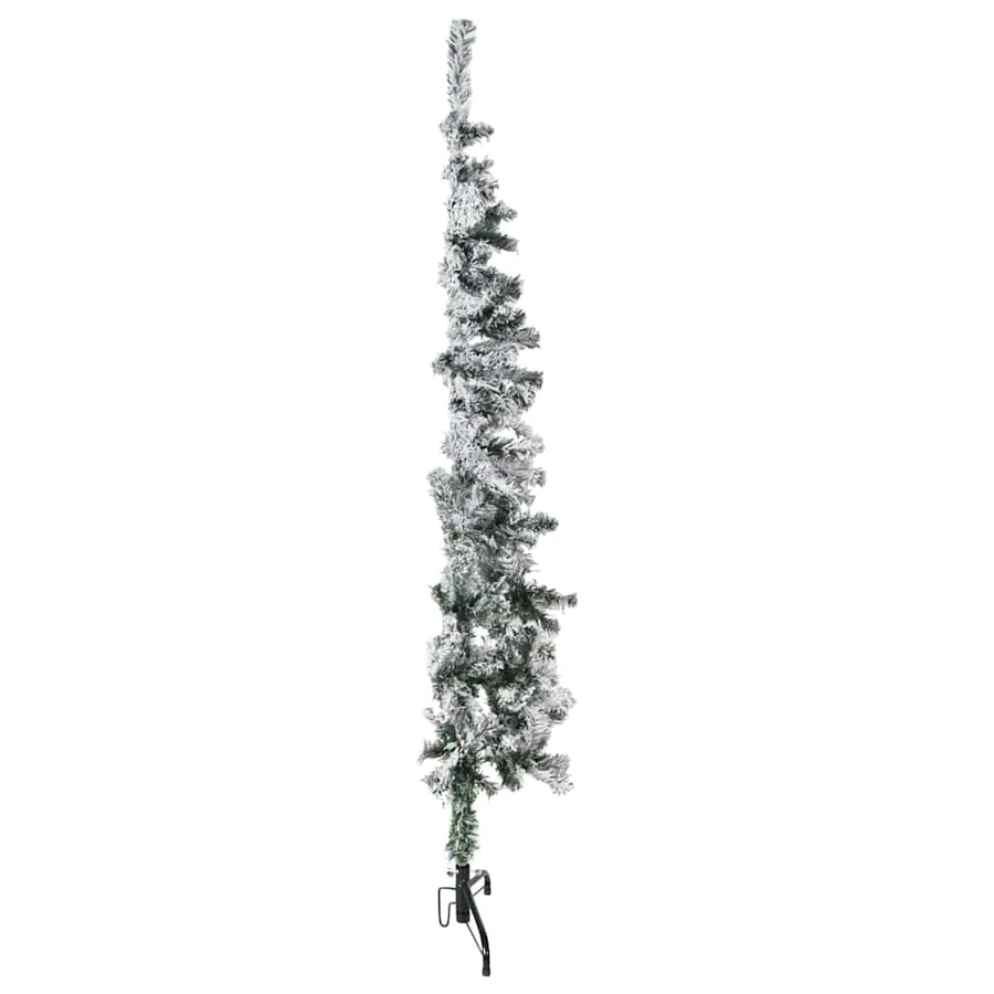Demi sapin de Noël artificiel mince avec neige floquée 150 cm - 3