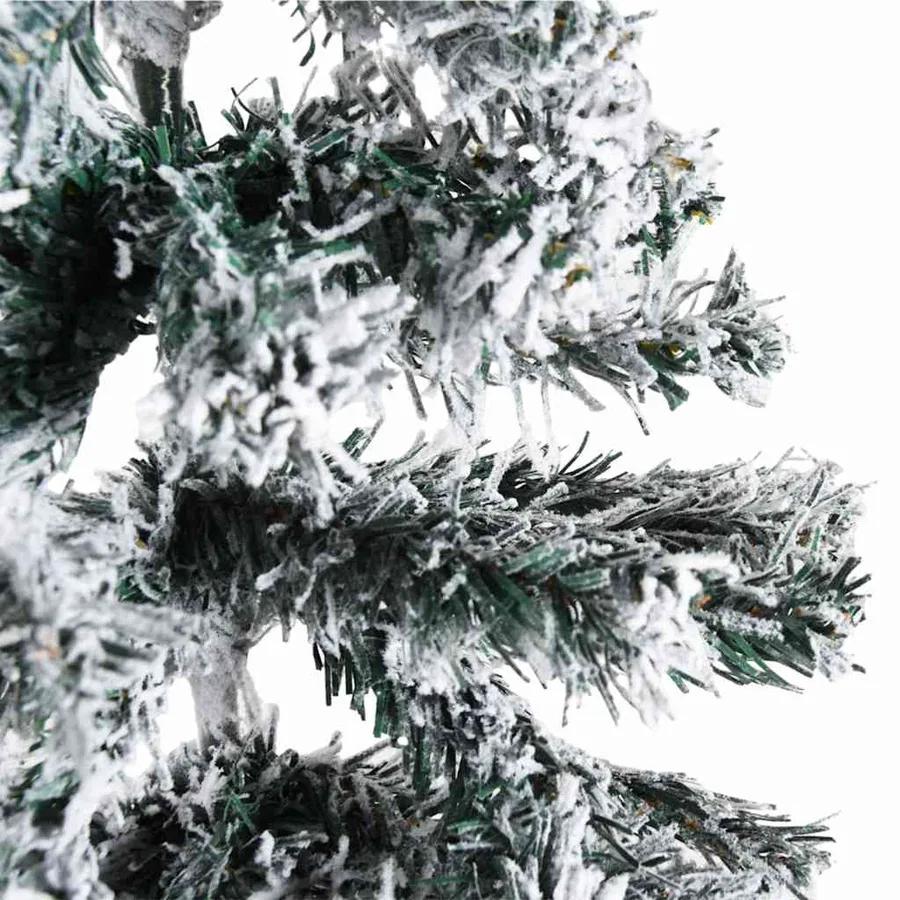 Demi sapin de Noël artificiel mince avec neige floquée 150 cm - 6