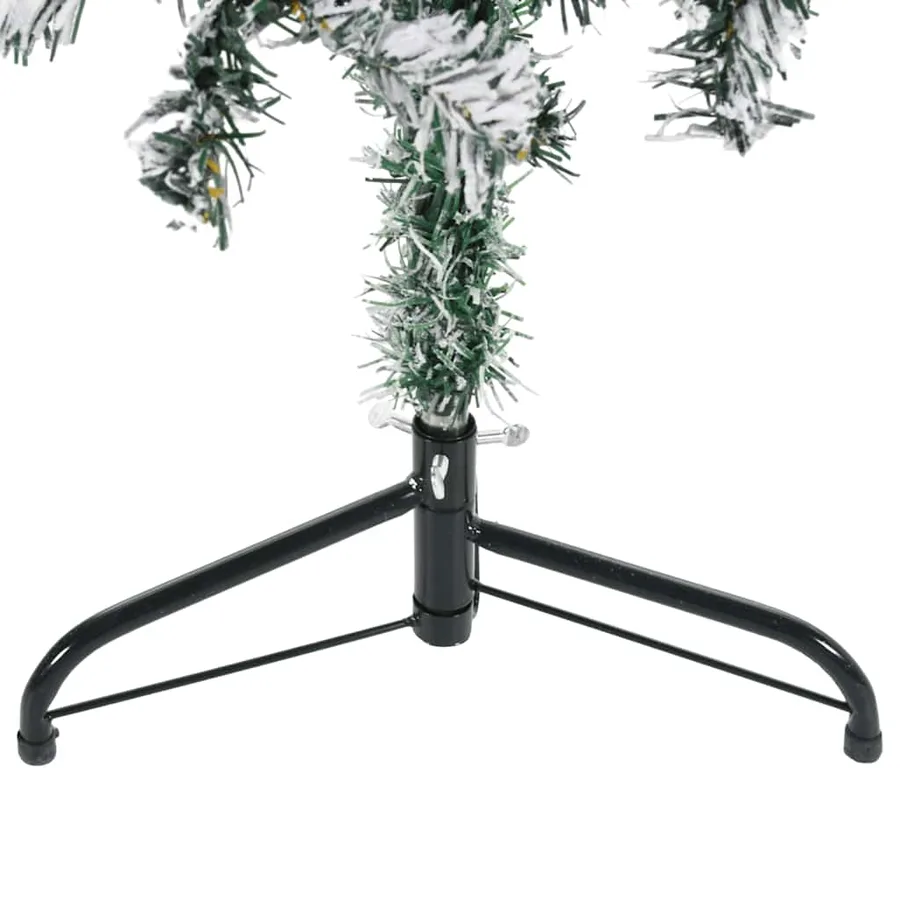 Demi sapin de Noël artificiel mince avec neige floquée 150 cm - 7