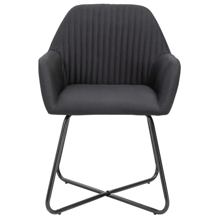 Chaises à manger lot de 4 noir tissu - 3