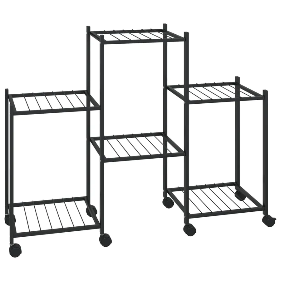 Jardinière avec roues 83x25x63,5 cm Noir Fer - 2