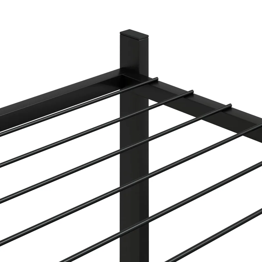 Jardinière avec roues 83x25x63,5 cm Noir Fer - 5