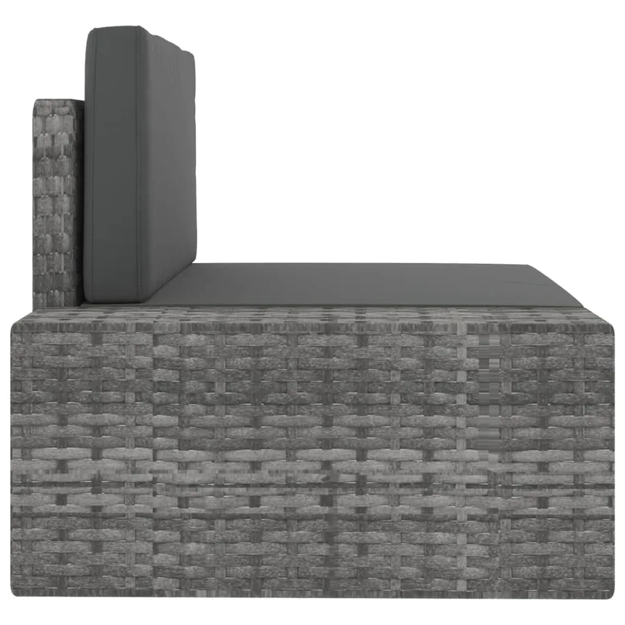 Salon de jardin 3 pcs Résine tressée Gris - 11