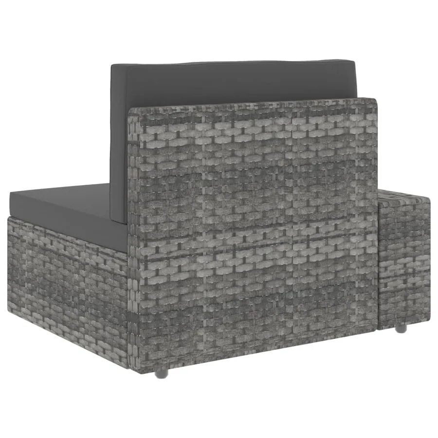 Salon de jardin 3 pcs Résine tressée Gris - 12