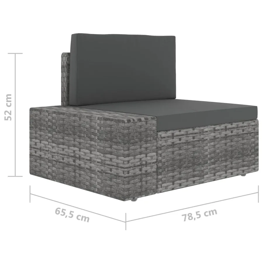 Salon de jardin 3 pcs Résine tressée Gris - 15