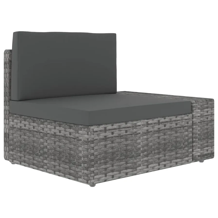Salon de jardin 3 pcs Résine tressée Gris - 5