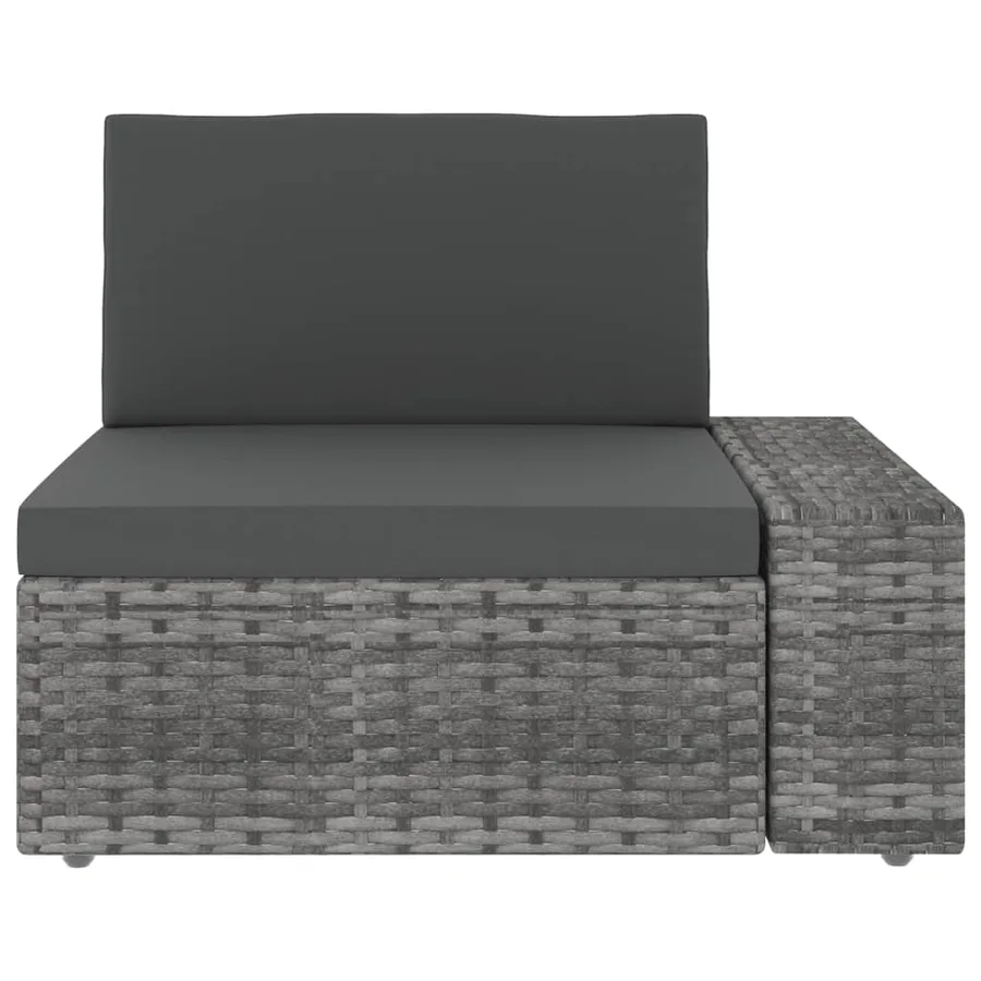 Salon de jardin 3 pcs Résine tressée Gris - 6