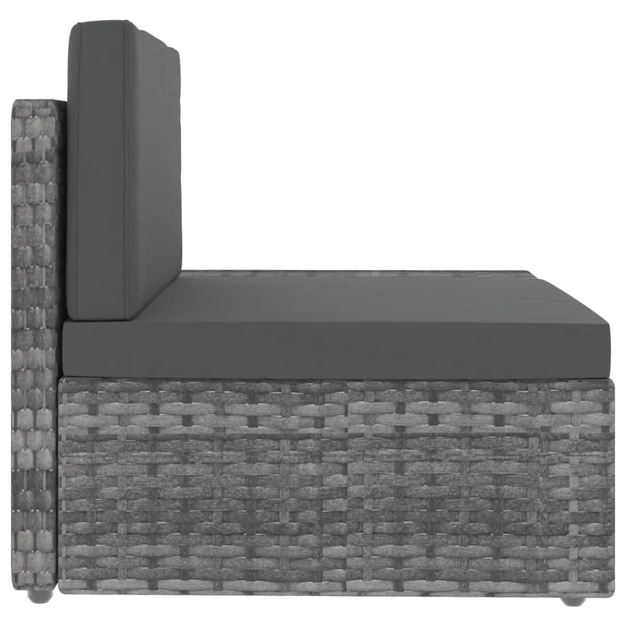Salon de jardin 3 pcs Résine tressée Gris - 7