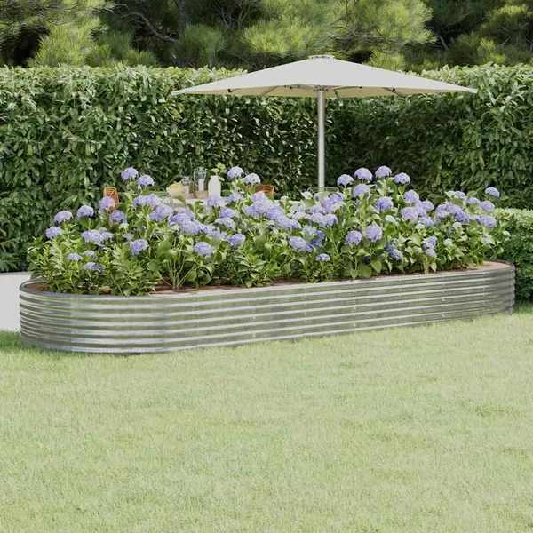 Lit surélevé de jardin Acier galvanisé Argenté