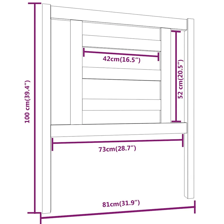 Tête de lit Marron miel 81x4x100 cm Bois massif de pin - 6