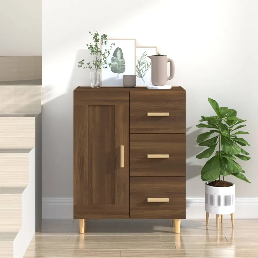 Buffet Chêne marron 69,5x34x90 cm Bois d'ingénierie