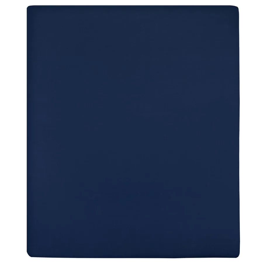 Draps-housses Jersey 2 pcs Bleu marine 160x200 cm Coton
