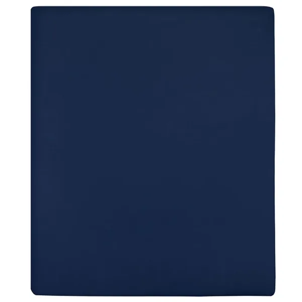 Draps-housses Jersey 2 pcs Bleu marine 160x200 cm Coton
