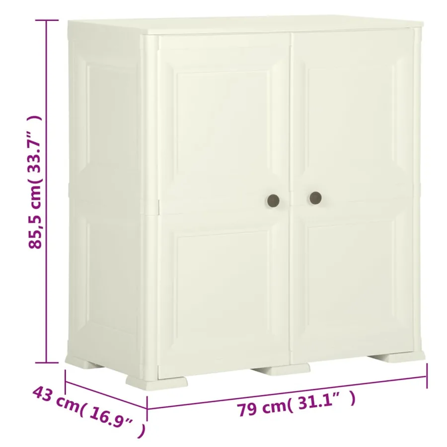 Armoire plastique 79x43x85,5 cm design bois glace à la vanille - 8