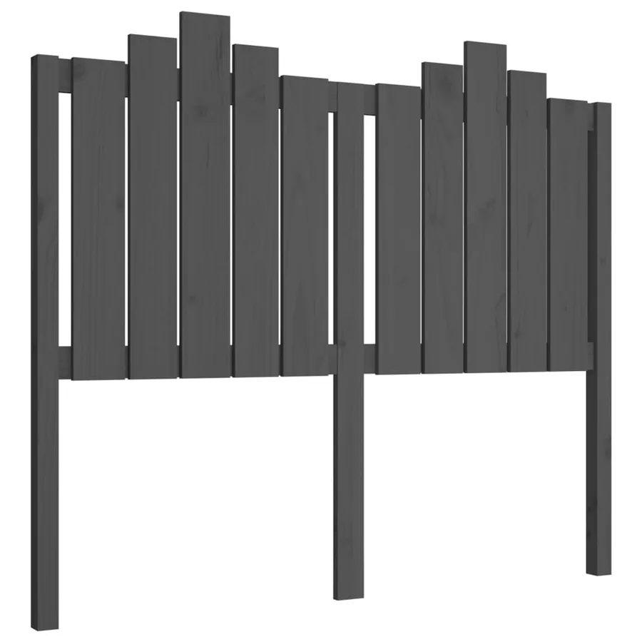 Tête de lit Gris 126x4x110 cm Bois massif de pin - 2
