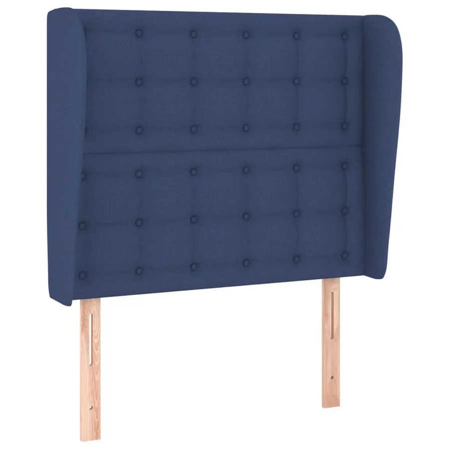Tête de lit avec oreilles Bleu 103x23x118/128 cm Tissu - 2