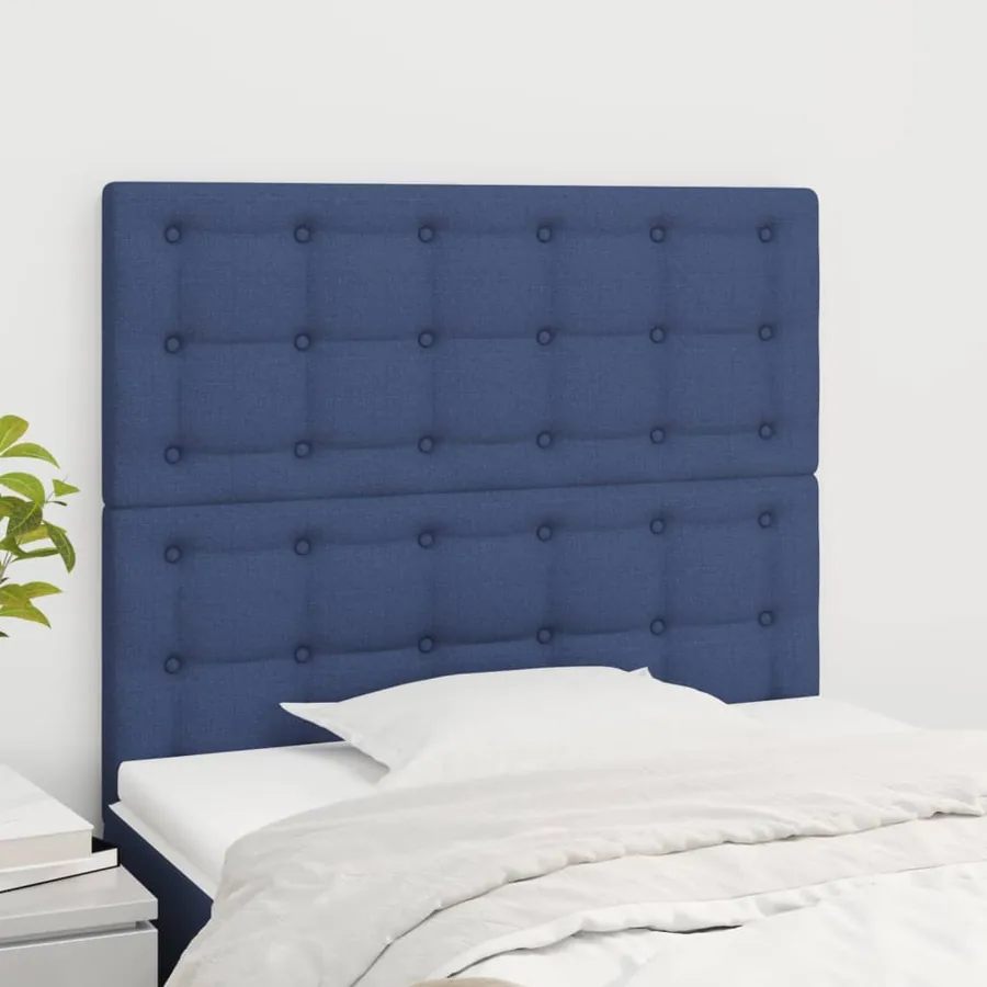 Tête de lit Bleu 100x5x118/128 cm Tissu