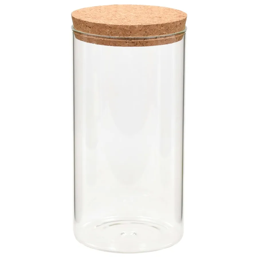 6pcs Pots de conservation en verre et couvercle en liège 1100ml - 3