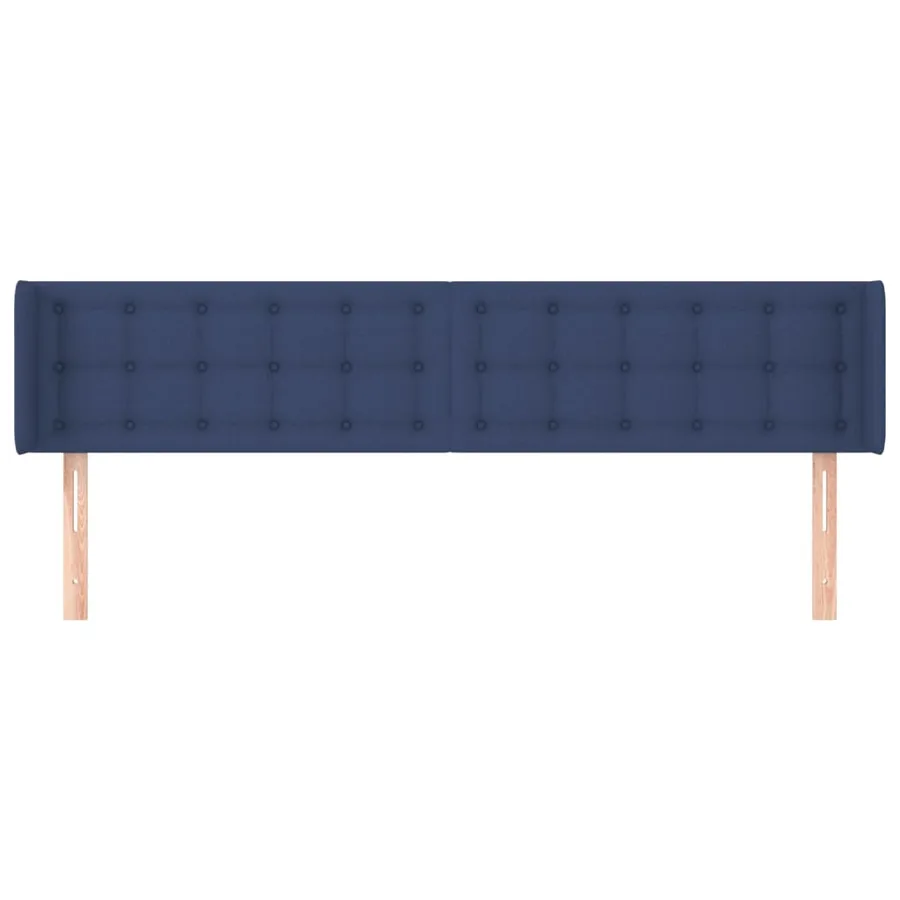 Tête de lit avec oreilles Bleu 203x16x78/88 cm Tissu - 3