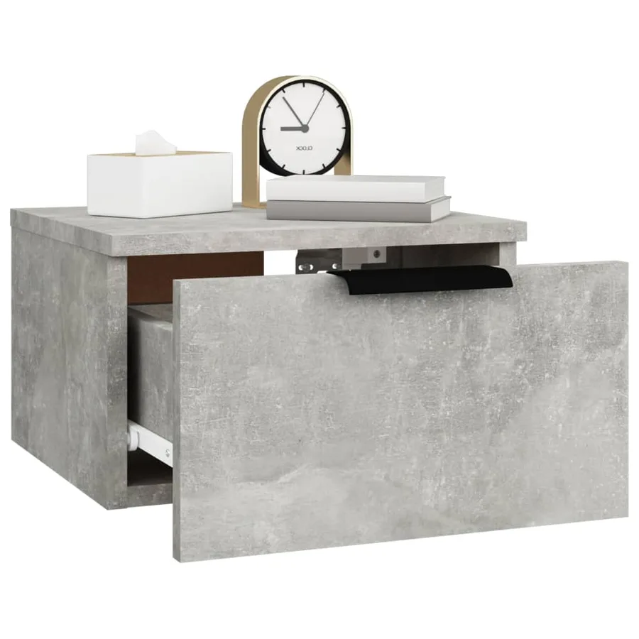 Table de chevet murale Gris béton 34x30x20 cm - 9
