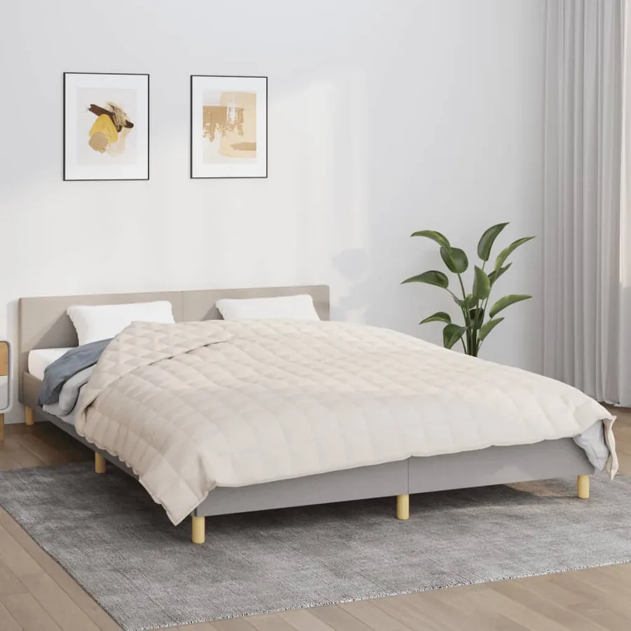 Couverture lestée Crème clair 200x220 cm 13 kg Tissu