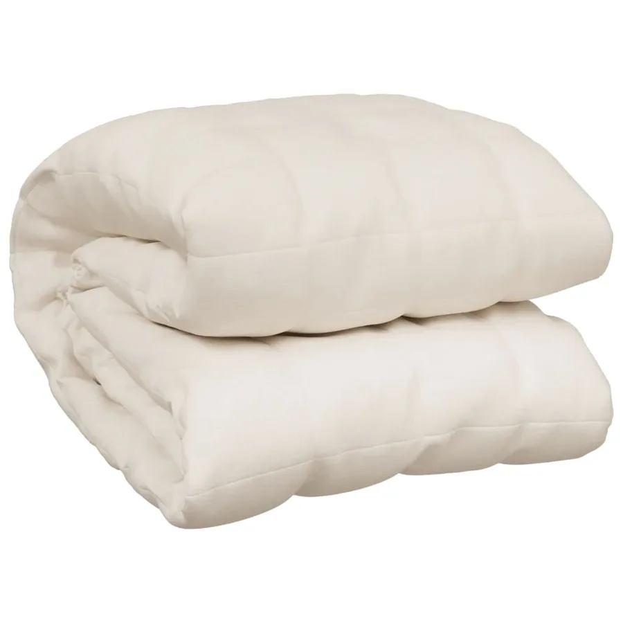 Couverture lestée Crème clair 200x220 cm 13 kg Tissu - 2