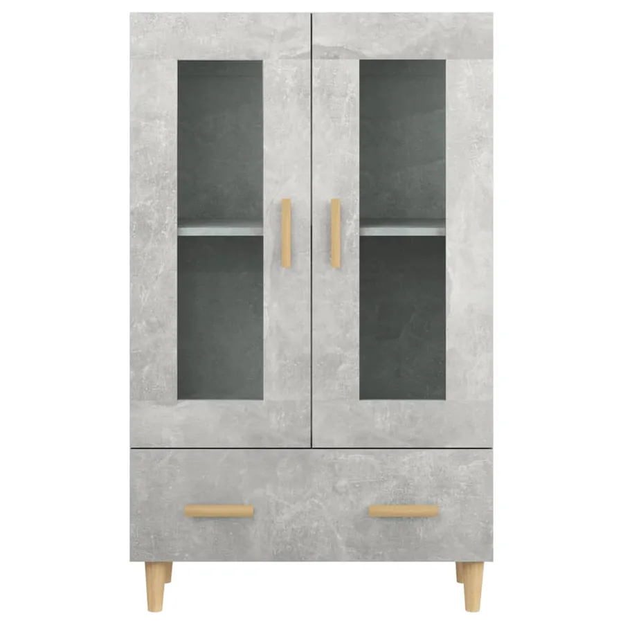 Buffet haut Gris béton 70x31x115 cm Bois d'ingénierie - 5