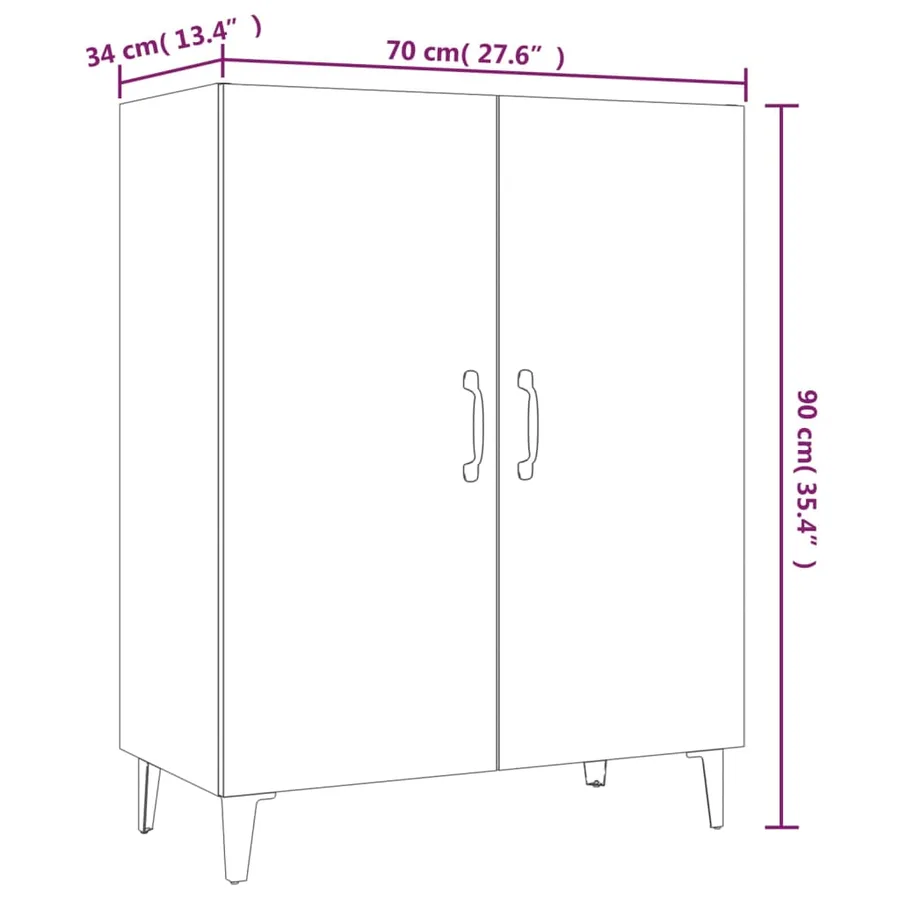 Buffet Sonoma gris 70x34x90 cm Bois d'ingénierie - 8