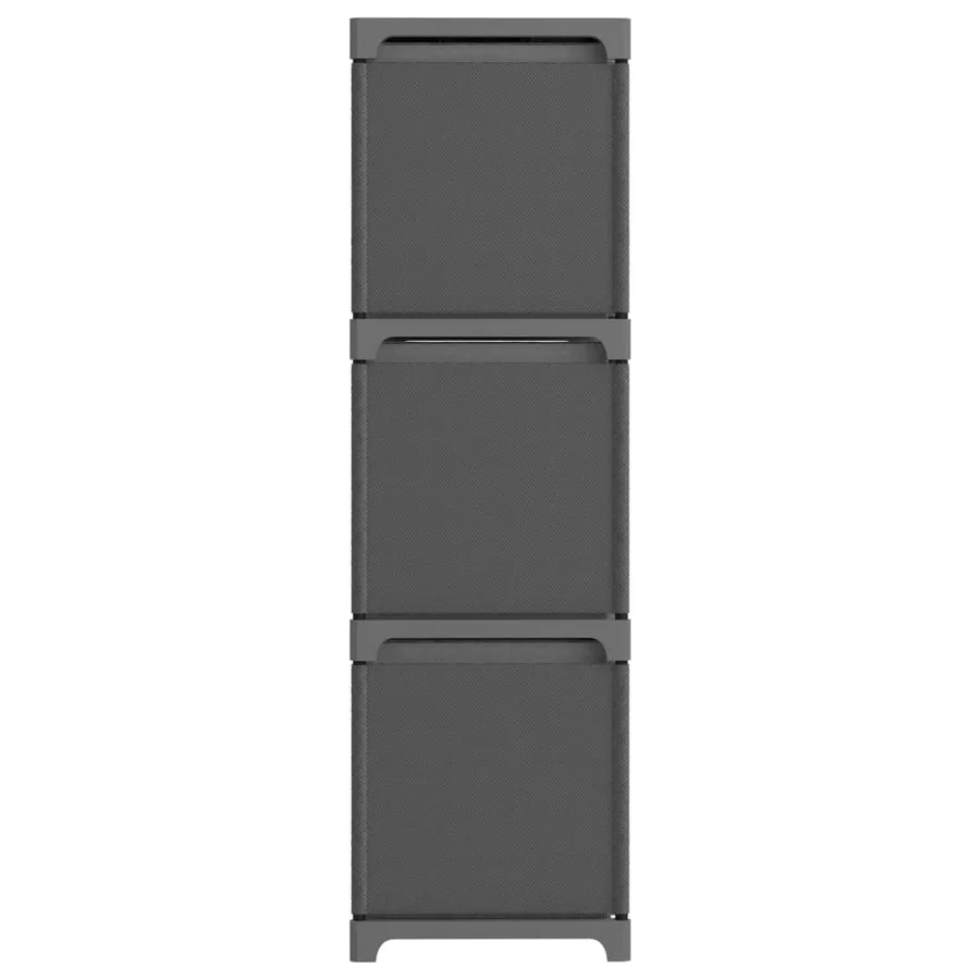 Étagère à 9 cubes avec boîtes Gris 103x30x107,5 cm Tissu - 3