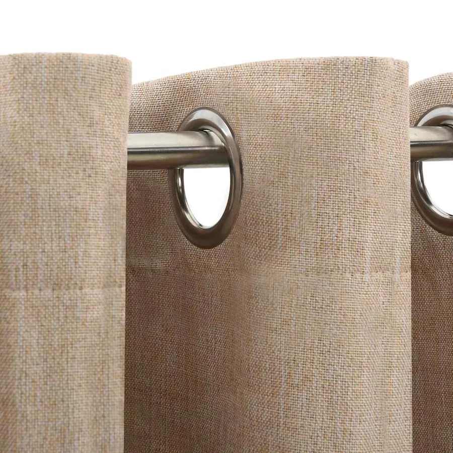 Rideaux occultants aspect lin avec œillets 2pcs beige 140x245cm - 3