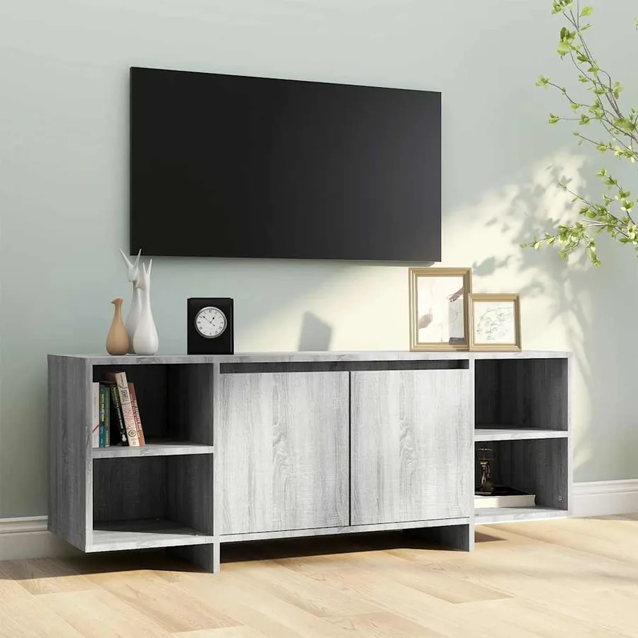 Meuble TV sonoma gris 130x35x50 cm bois d'ingénierie - 3