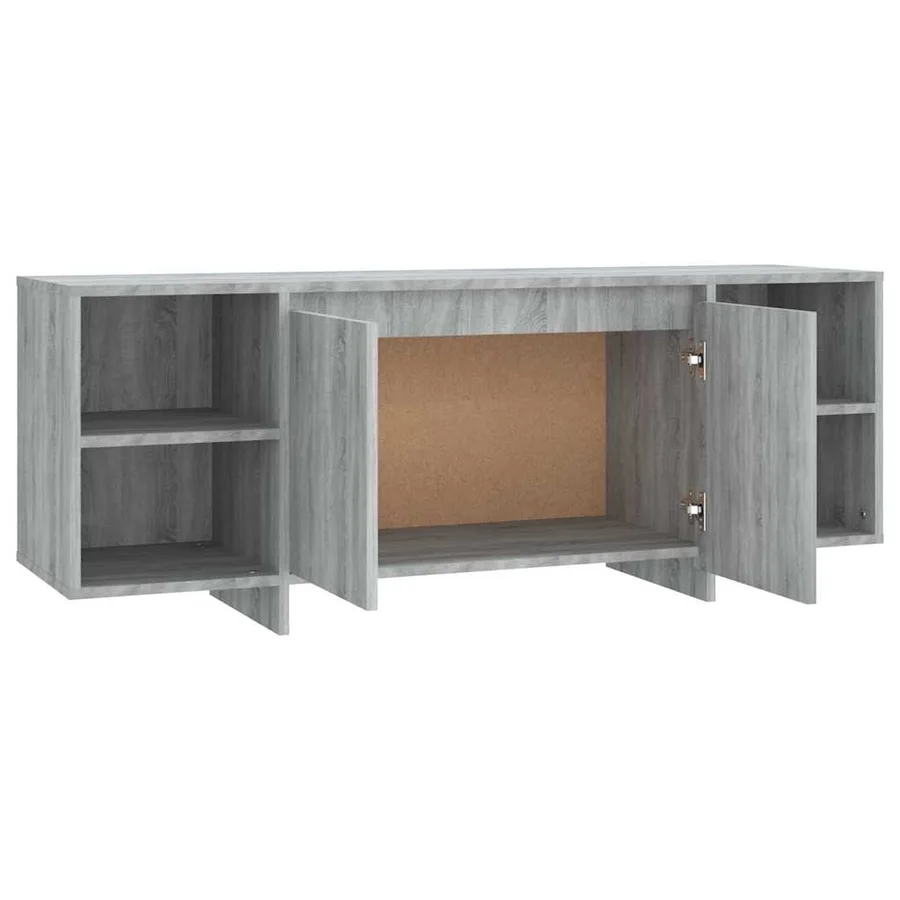 Meuble TV sonoma gris 130x35x50 cm bois d'ingénierie - 6
