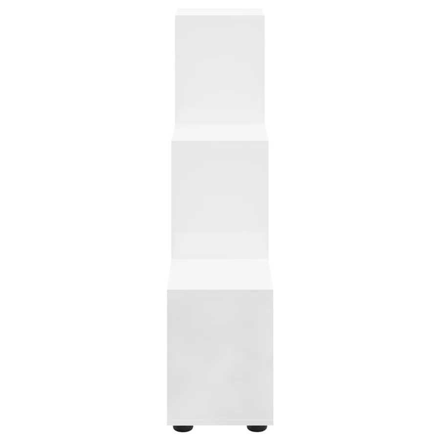 Bibliothèque escalier Blanc brillant 107 cm Bois d'ingénierie - 5