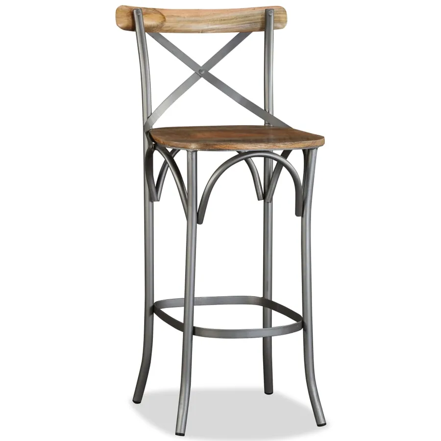 Tabouret de bar Bois de manguier massif - 4