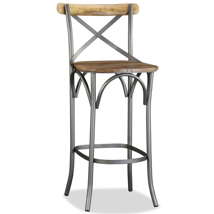 Tabouret de bar Bois de manguier massif - 7