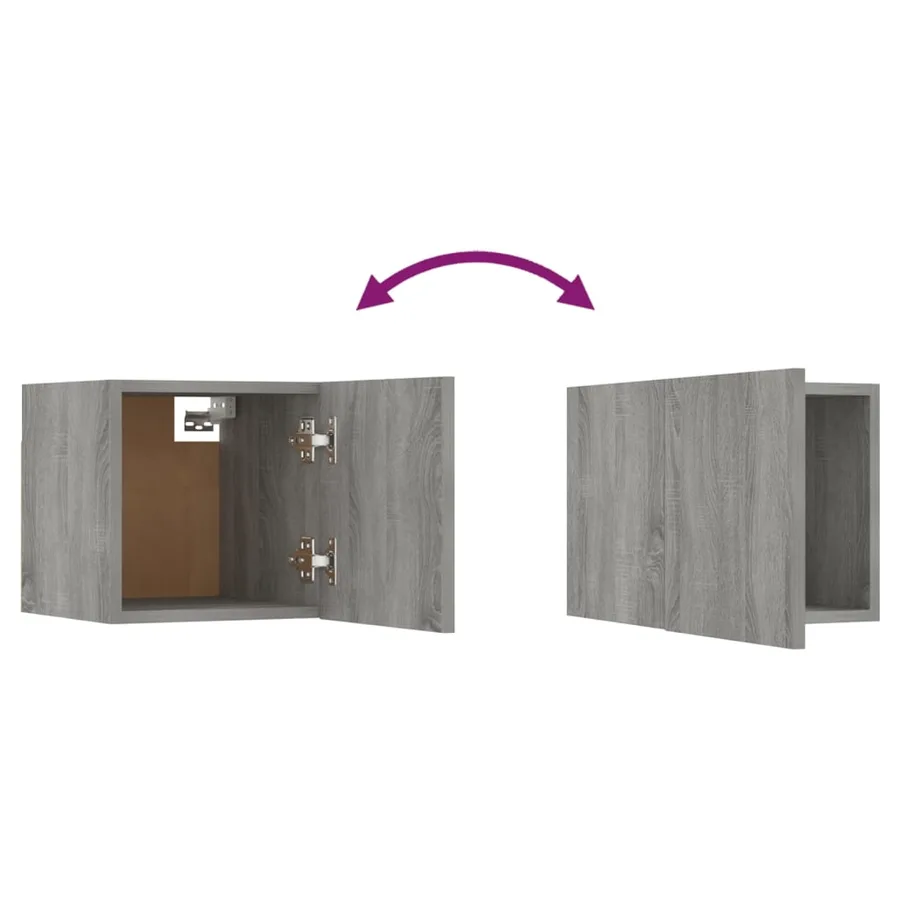 Ensemble de meubles TV muraux Sonoma gris Bois d'ingénierie - 8