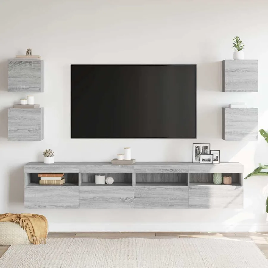 Meubles TV muraux 4 pcs Sonoma gris 30,5x30x30 cm - 3