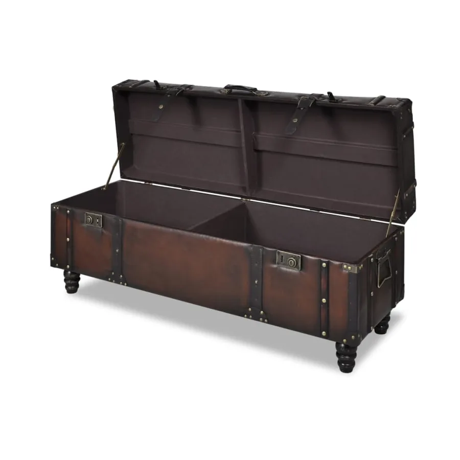 Ensemble de bancs de rangement 3 pcs Marron - 5