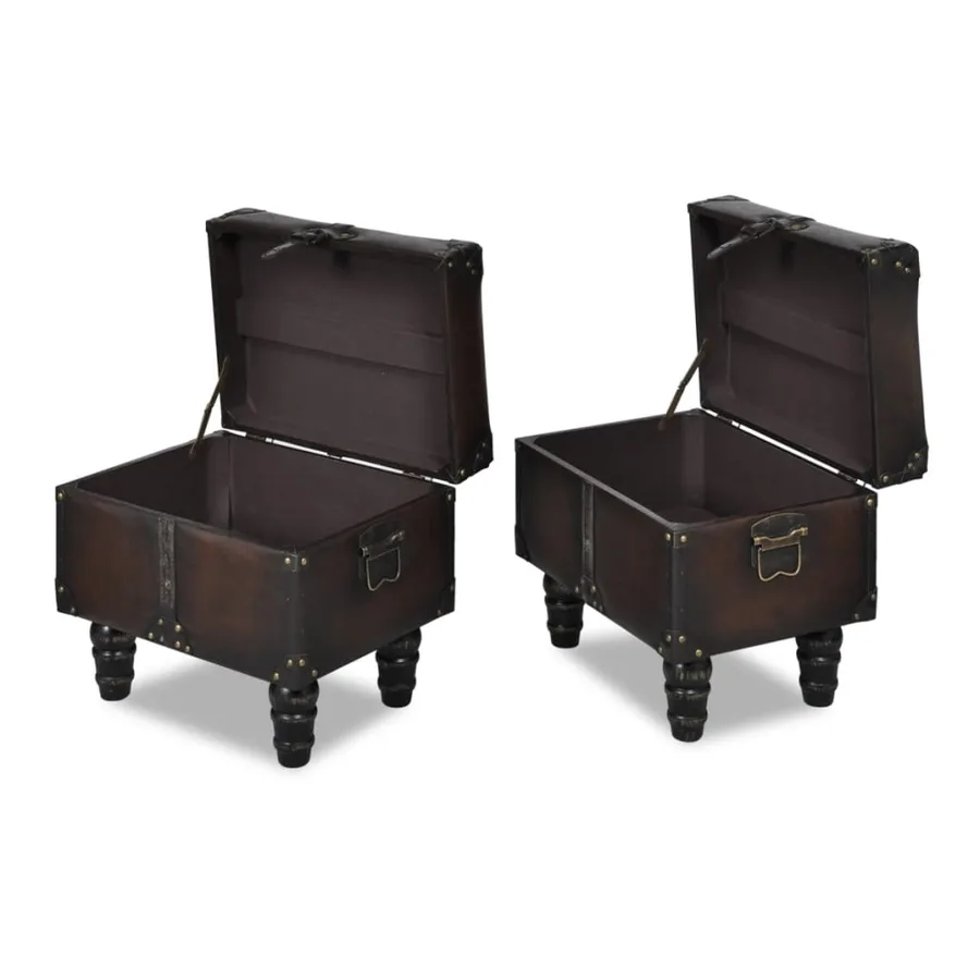Ensemble de bancs de rangement 3 pcs Marron - 7