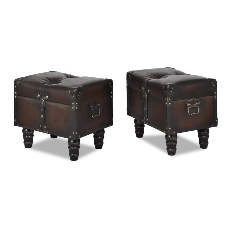 Ensemble de bancs de rangement 3 pcs Marron - 8