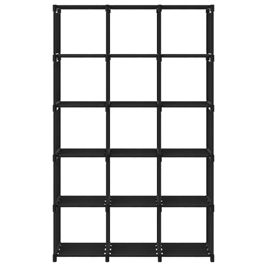 Étagère d'affichage 15 cubes Noir 103x30x175,5 cm Tissu - 2