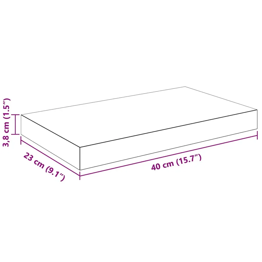 Étagère murale flottante 4 pcs Blanc brillant 40x23,5x3,8 cm MDF - 15