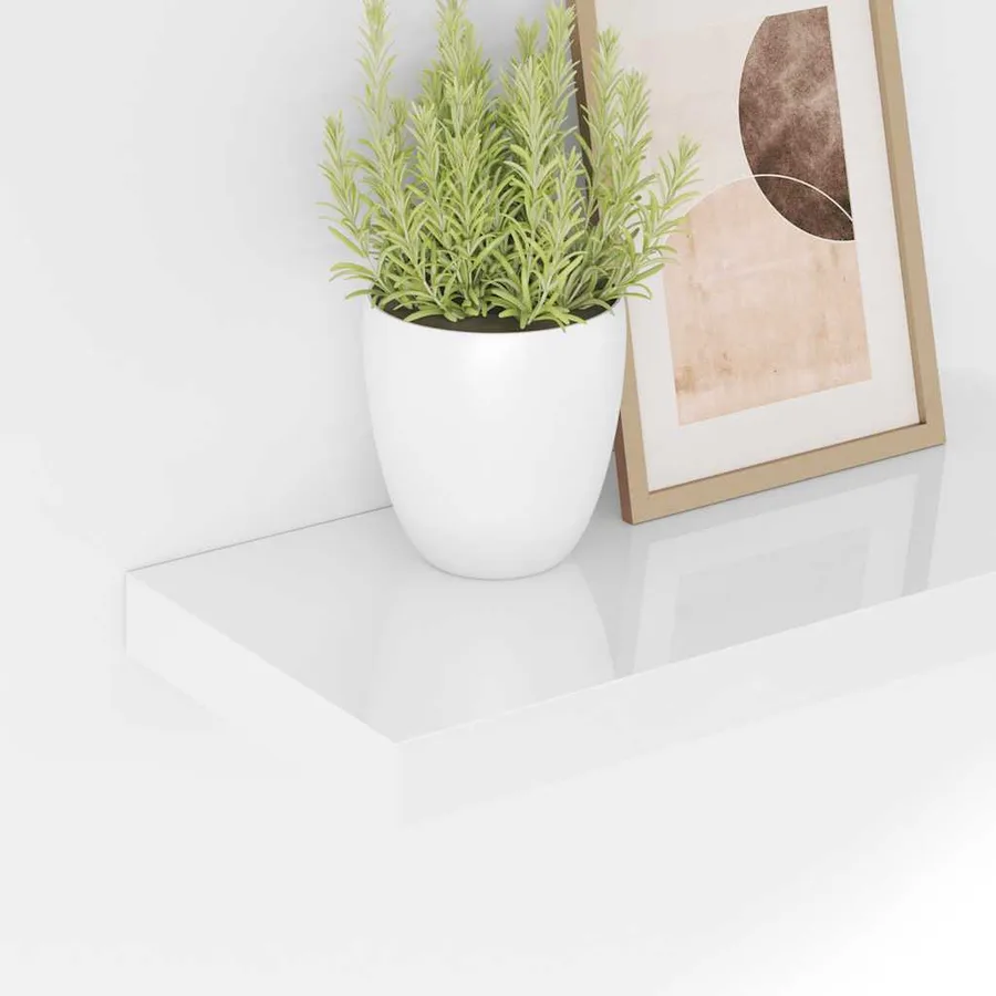 Étagère murale flottante 4 pcs Blanc brillant 40x23,5x3,8 cm MDF - 4