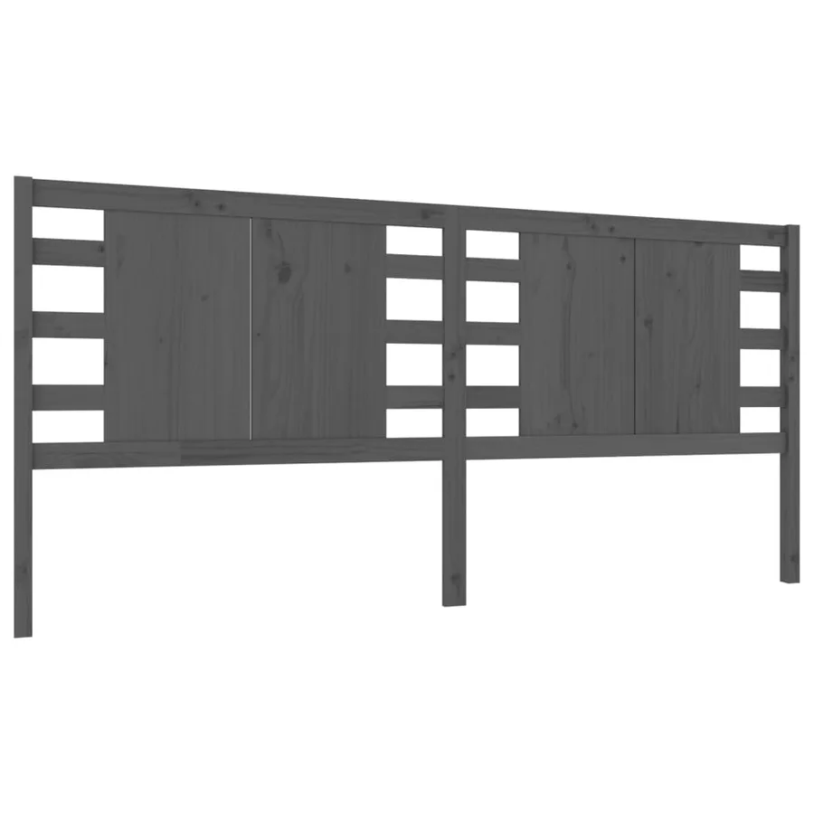 Tête de lit Gris 146x4x100 cm Bois massif de pin - 2