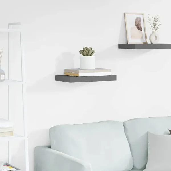 Étagère murale flottante Gris brillant 40x23,5x3,8 cm MDF