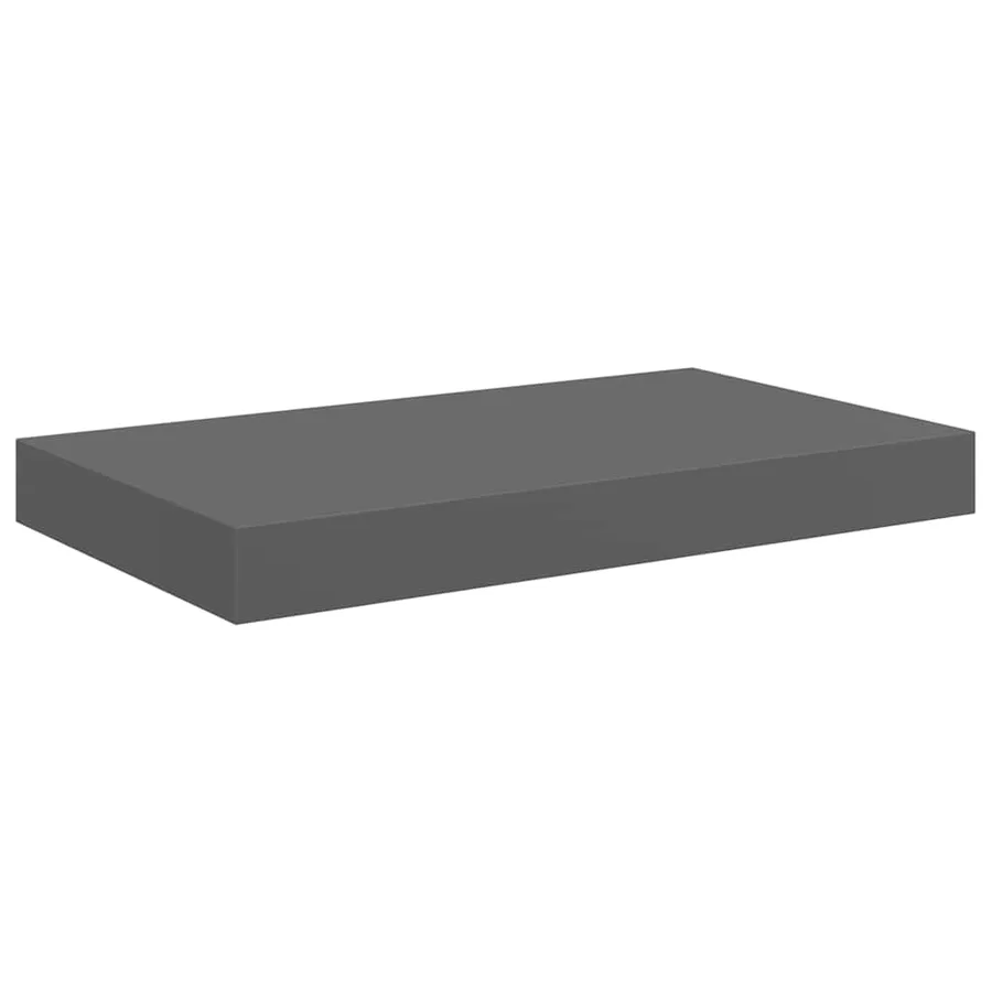 Étagère murale flottante Gris brillant 40x23,5x3,8 cm MDF - 2
