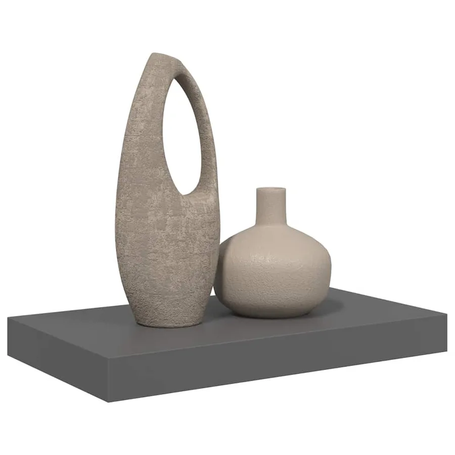 Étagère murale flottante Gris brillant 40x23,5x3,8 cm MDF - 5