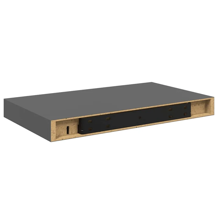 Étagère murale flottante Gris brillant 40x23,5x3,8 cm MDF - 8