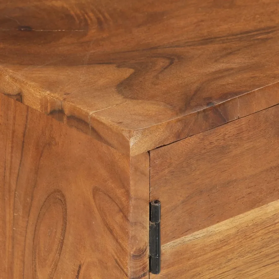 Meuble TV bois massif d'acacia avec finition miel 140x30x40 cm - 6
